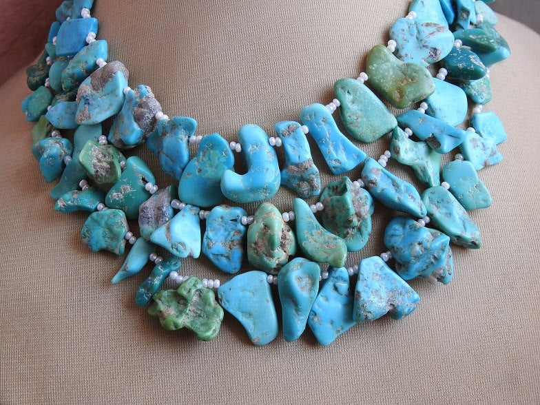 Arizona Turquoise Natural Polished Rough Slice 10Inches Loose Raw Stone Bulk Wholesale Price New Arrival 20x10-7x5mm Jewelry Making Bead R5