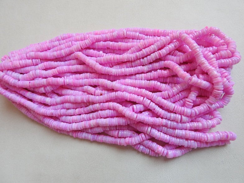 Pink Opal Smooth Tire Beads 16Inches Strand Wholesale Price New Arrival Natural Gemstone For Jewelry Making