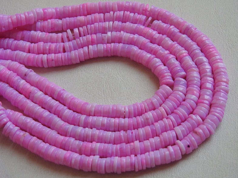 Pink Opal Smooth Tire Beads 16Inches Strand Wholesale Price New Arrival Natural Gemstone For Jewelry Making