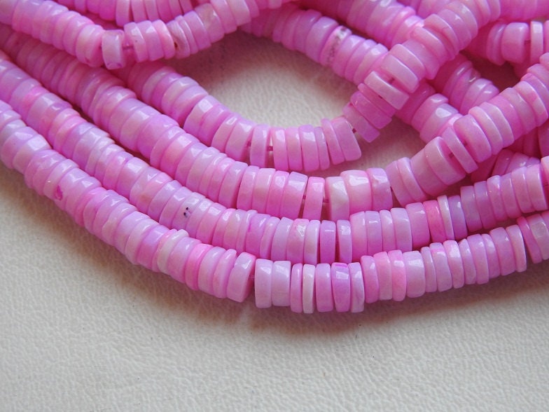 Pink Opal Smooth Tire Beads 16Inches Strand Wholesale Price New Arrival Natural Gemstone For Jewelry Making