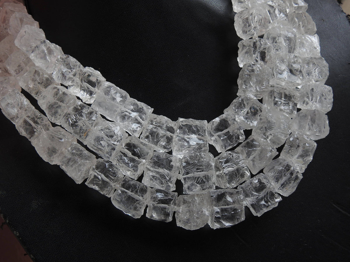 Crystal Quartz Natural Rough Hammer Cube Box Bead Loose Raw Stone Wholesaler Supplies 20Piece Strand 15-10MM Jewelry Making Gemstone Bulk