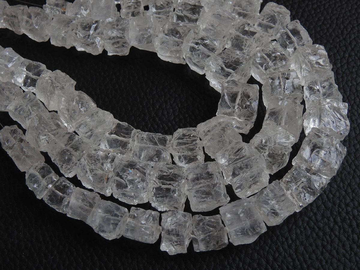 Crystal Quartz Natural Rough Hammer Cube Box Bead Loose Raw Stone Wholesaler Supplies 20Piece Strand 15-10MM Jewelry Making Gemstone Bulk