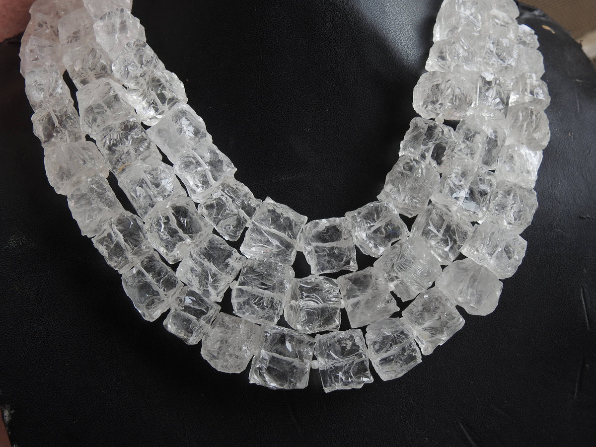 Crystal Quartz Natural Rough Hammer Cube Box Bead Loose Raw Stone Wholesaler Supplies 20Piece Strand 15-10MM Jewelry Making Gemstone Bulk