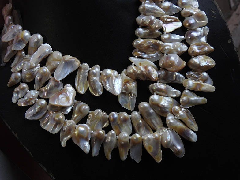 Pearl Natural Polished Rough Slice 12Inch Strand 35To15MM Long Wholesaler Supplies PME-R5