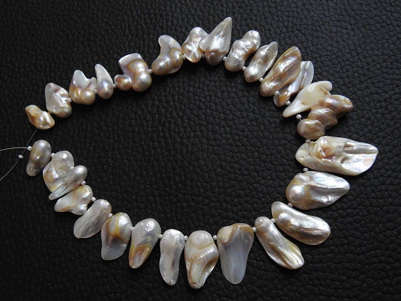 Pearl Natural Polished Rough Slice 12Inch Strand 35To15MM Long Wholesaler Supplies PME-R5