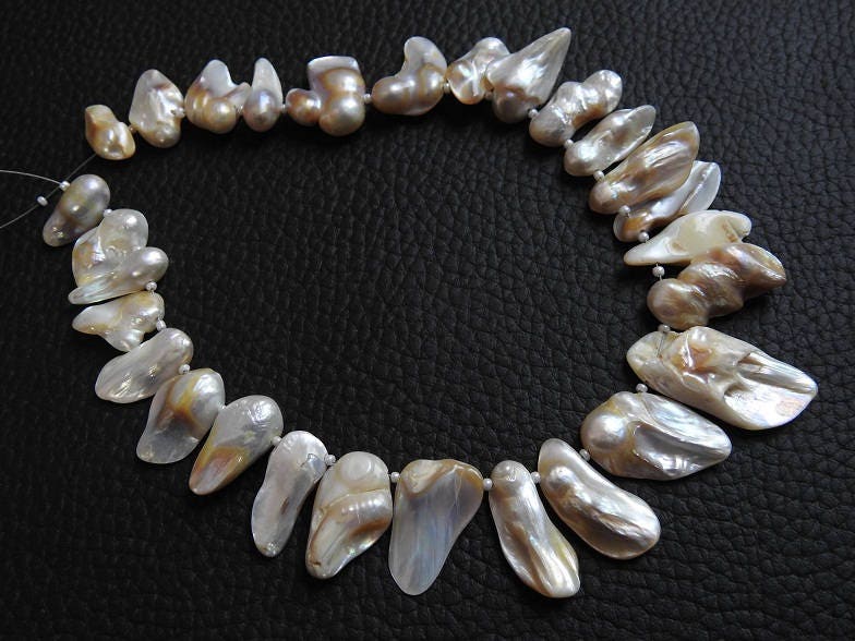Pearl Natural Polished Rough Slice 12Inch Strand 35To15MM Long Wholesaler Supplies PME-R5