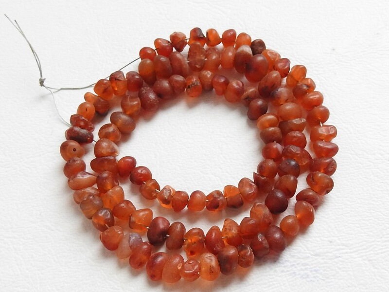 Natural Carnelian Smooth Matte Beads 16 Inch Strand Irregular Shape Polished Red Nugget Boho Jewelry Making Supplies Crystal Gemstone WMB-3