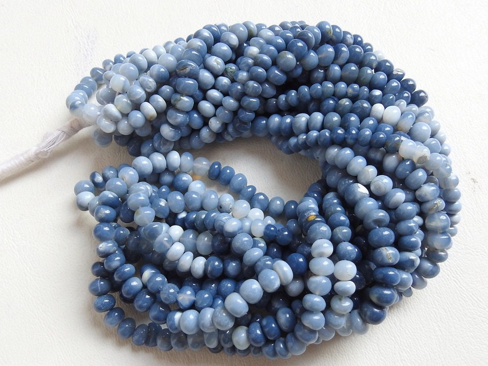 Multi Shaded Blue Opal Beads 8mm Smooth Rondelle Stone Strand for Jewelry Making Genuine Indian Opal Bulk Wholesale Beading Supplies MS-B4
