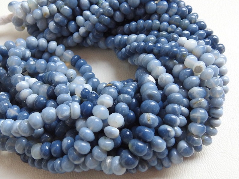 Multi Shaded Blue Opal Beads 8mm Smooth Rondelle Stone Strand for Jewelry Making Genuine Indian Opal Bulk Wholesale Beading Supplies MS-B4