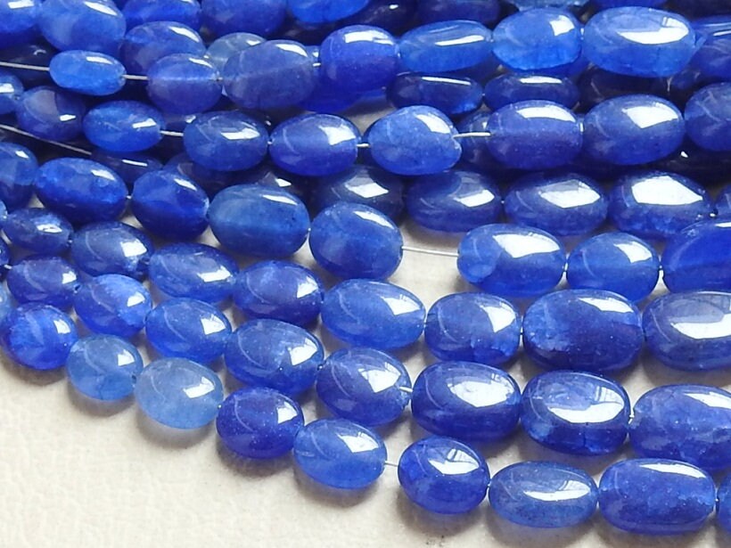 Blue Quartz Smooth Oval Shape Tumble Nugget/For Making Jewelry/12Inches Strand 12X9To6X5MM/Wholesaler/Supplies/New Arrival/PME-TU5