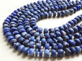 Sodalite Beads Smooth Matte Roundel Shape 12 Inch Strand, Natural Loose Stone Wholesaler, Handmade Jewelry Making Craft Supplies