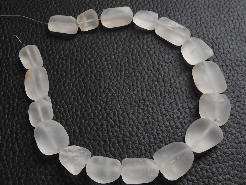 Natural Crystal Quartz Smooth Matte Polished Tumble Nugget 10" Strand 10-20mm Wholesale Gemstone Supplies TU3