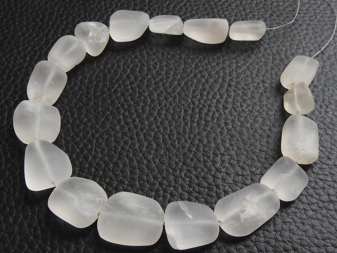 Natural Crystal Quartz Smooth Matte Polished Tumble Nugget 10" Strand 10-20mm Wholesale Gemstone Supplies TU3