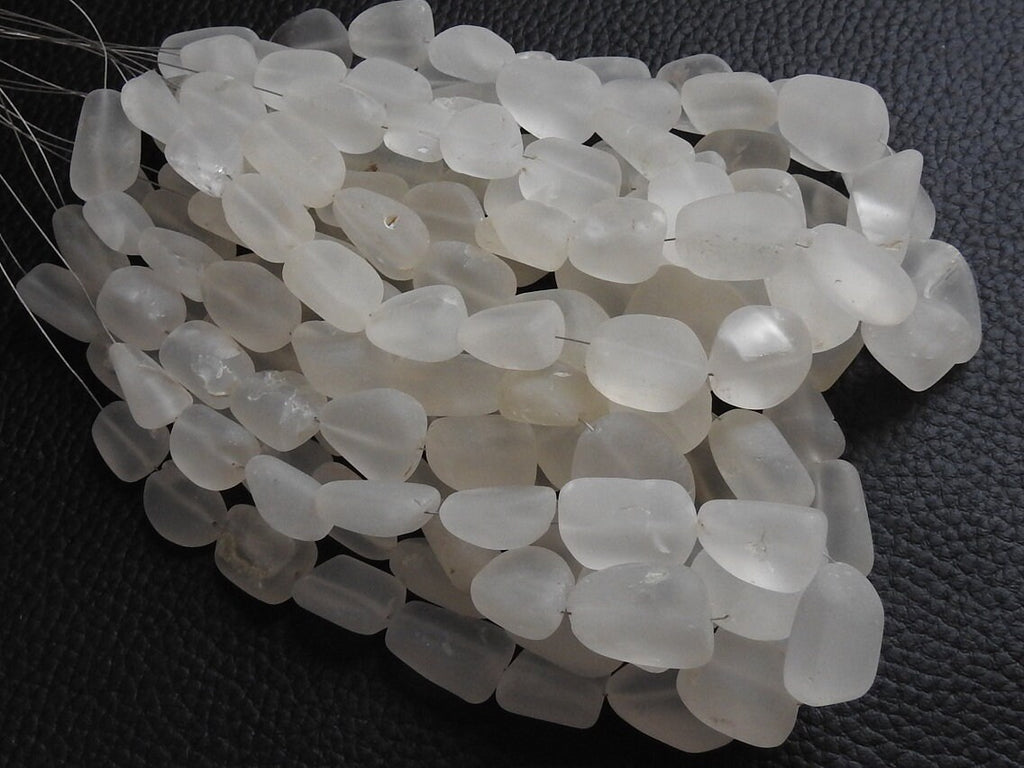 Natural Crystal Quartz Smooth Matte Polished Tumble Nugget 10" Strand 10-20mm Wholesale Gemstone Supplies TU3