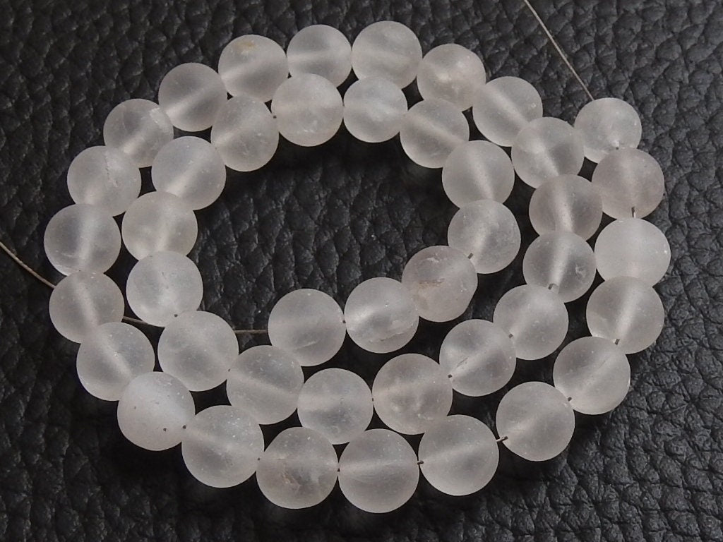Natural Crystal Quartz Matte Round Beads 7mm Smooth Sphere Gemstone Strand 16 Inches DIY Jewelry Supplies Loose Beads