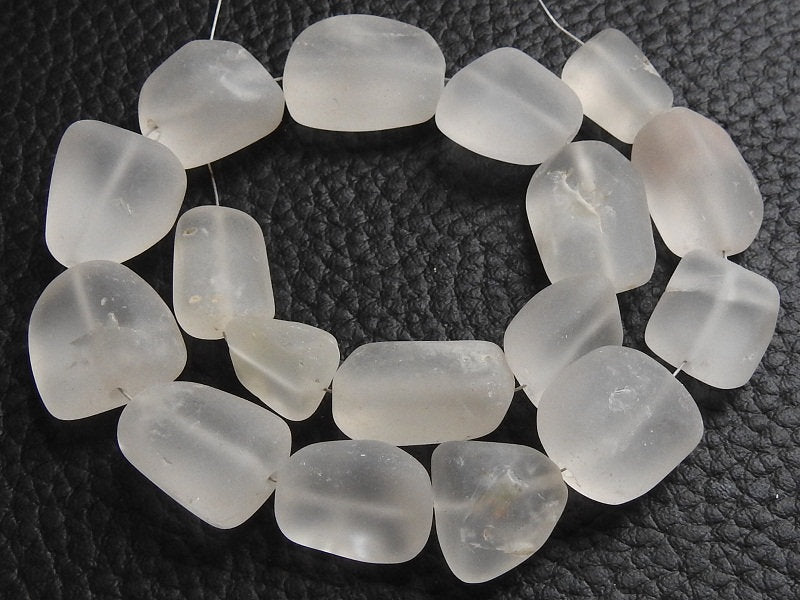 Natural Crystal Quartz Smooth Matte Polished Tumble Nugget 10" Strand 10-20mm Wholesale Gemstone Supplies TU3