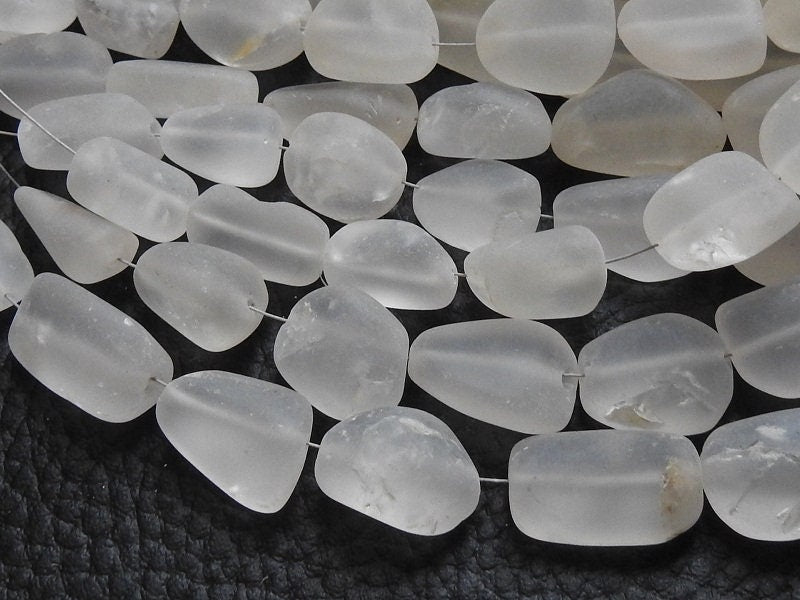 Natural Crystal Quartz Smooth Matte Polished Tumble Nugget 10" Strand 10-20mm Wholesale Gemstone Supplies TU3