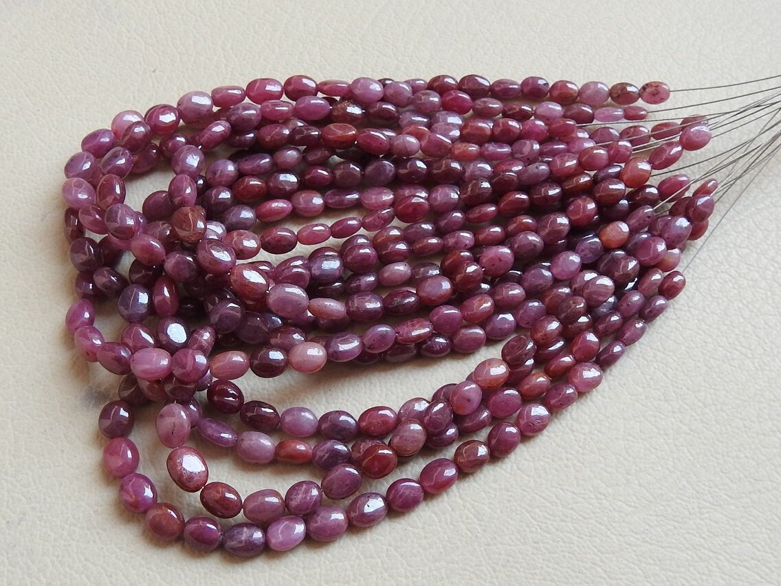 Natural Ruby Nugget Strand Smooth Oval Beads 8 Inches Bulk Wholesale Precious Gemstones Loose Stone Supplies for Jewelry Making