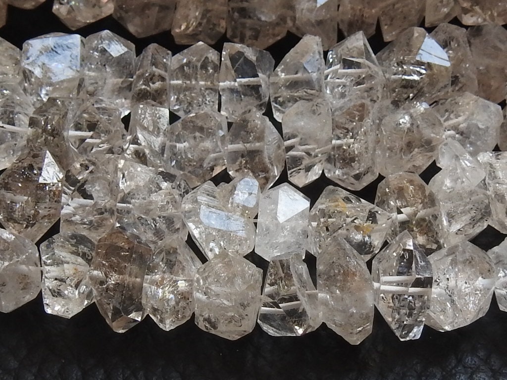Natural Herkimer Diamond Rough Nugget Beads, 16Inch Strand 10-15MM Approx, Raw Crystal Quartz Wholesale Jewelry Making Supplies RB4