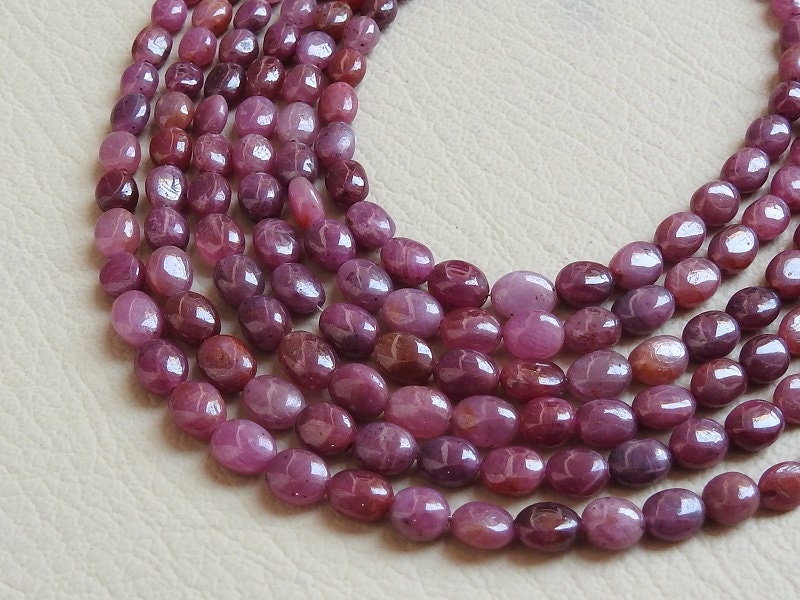 Natural Ruby Nugget Strand Smooth Oval Beads 8 Inches Bulk Wholesale Precious Gemstones Loose Stone Supplies for Jewelry Making