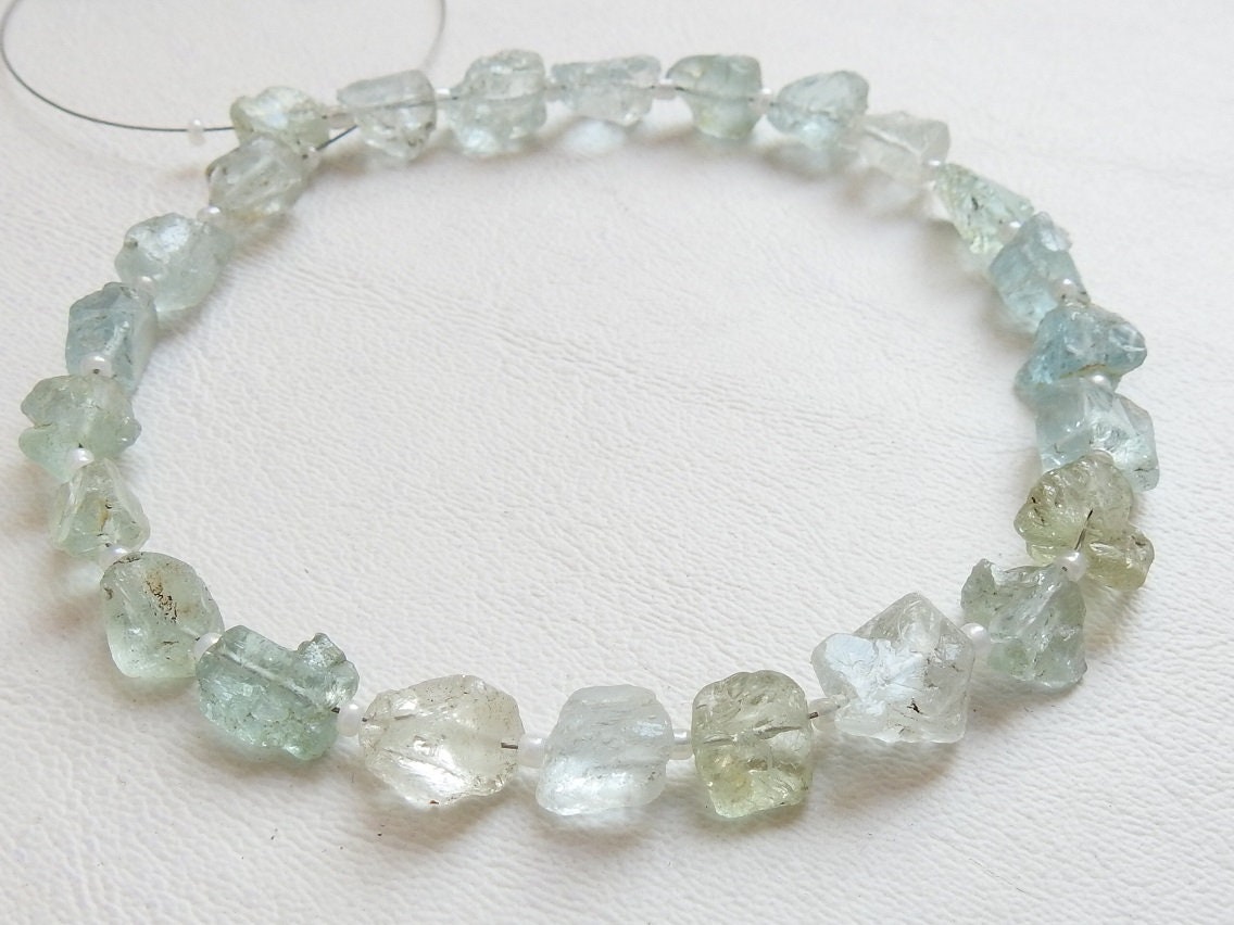 Aquamarine Natural Rough Tumble Nugget 10Inch Strand 10To5MM Long Wholesaler Supplies R2