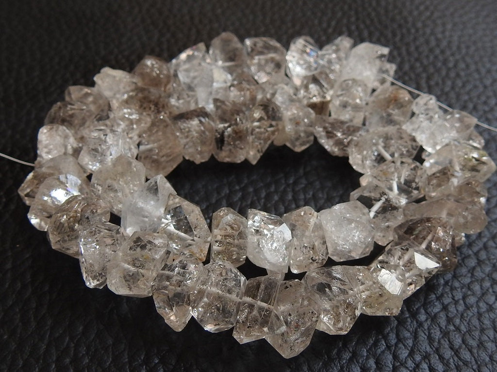 Natural Herkimer Diamond Rough Nugget Beads, 16Inch Strand 10-15MM Approx, Raw Crystal Quartz Wholesale Jewelry Making Supplies RB4