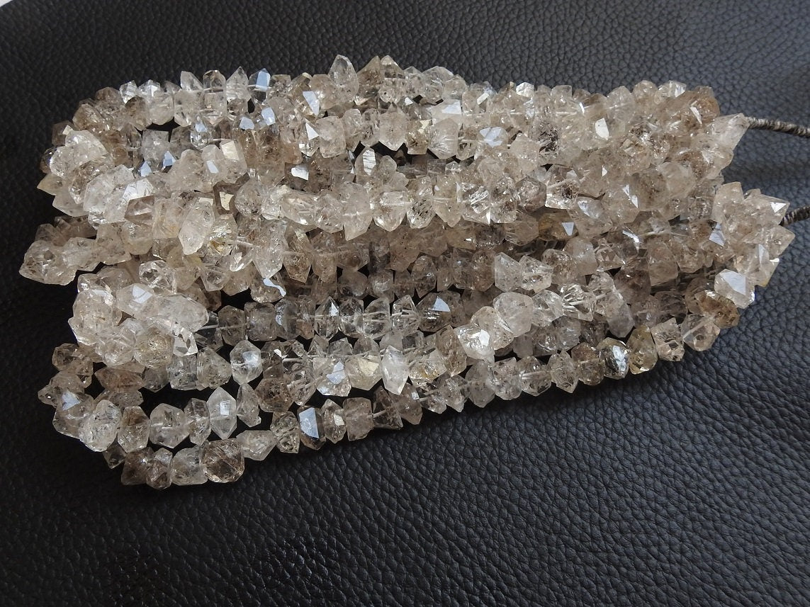 Natural Herkimer Diamond Rough Nugget Beads, 16Inch Strand 10-15MM Approx, Raw Crystal Quartz Wholesale Jewelry Making Supplies RB4