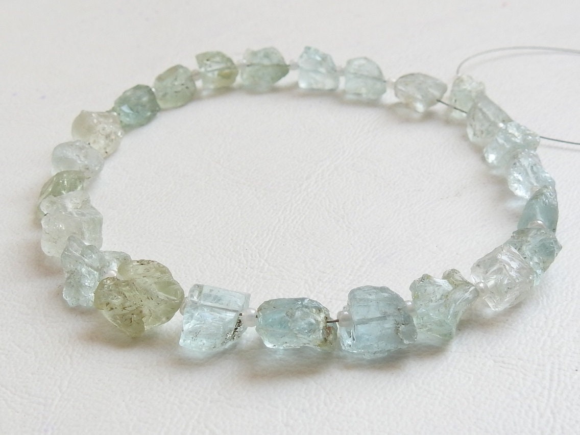 Aquamarine Natural Rough Tumble Nugget 10Inch Strand 10To5MM Long Wholesaler Supplies R2