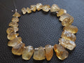 Natural Citrine Raw Slices 22 Pcs Strand 24x17mm to 16x10mm Rough Slab Loose Gemstone Spacer Beads Wholesale Jewelry Making Supply DIY Craft