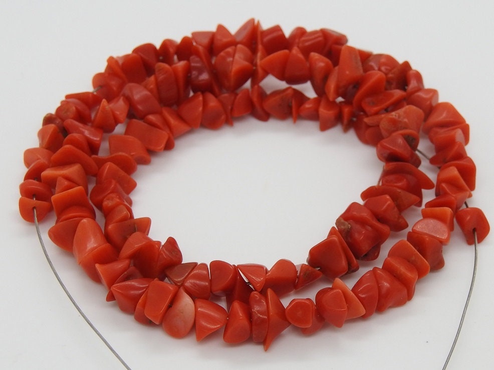 Natural Red Coral Polished Rough Chip Uncut Loose Raw Stone 3X4MM Wholesaler Supplies New Arrival Jewelry Making Beads Strand BK-CR1