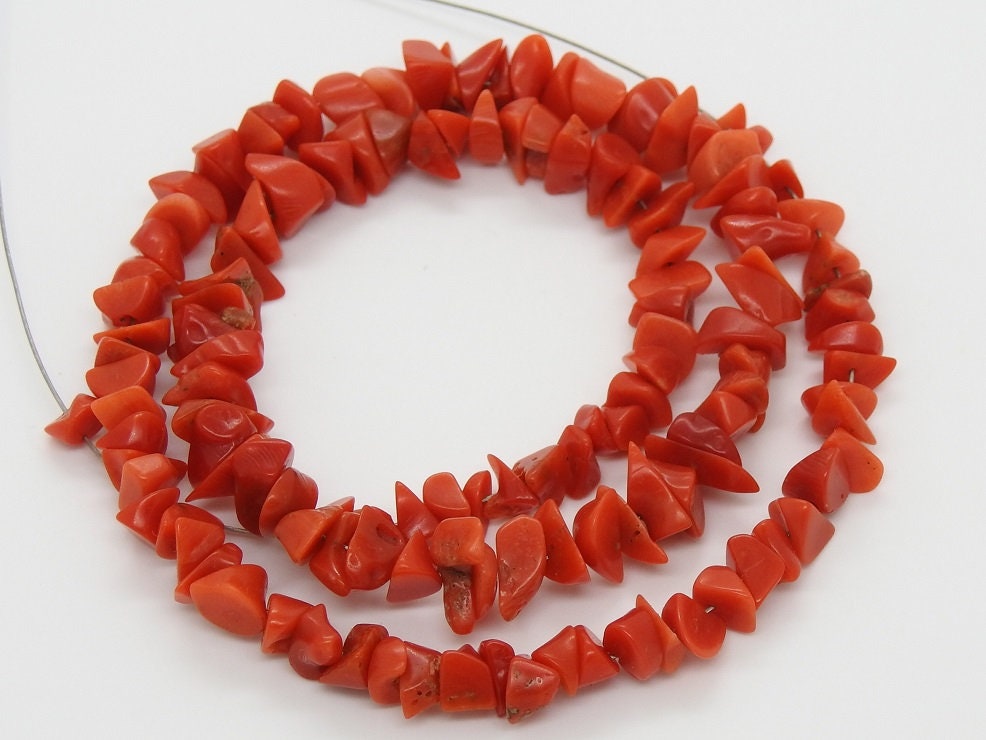 Natural Red Coral Polished Rough Chip Uncut Loose Raw Stone 3X4MM Wholesaler Supplies New Arrival Jewelry Making Beads Strand BK-CR1