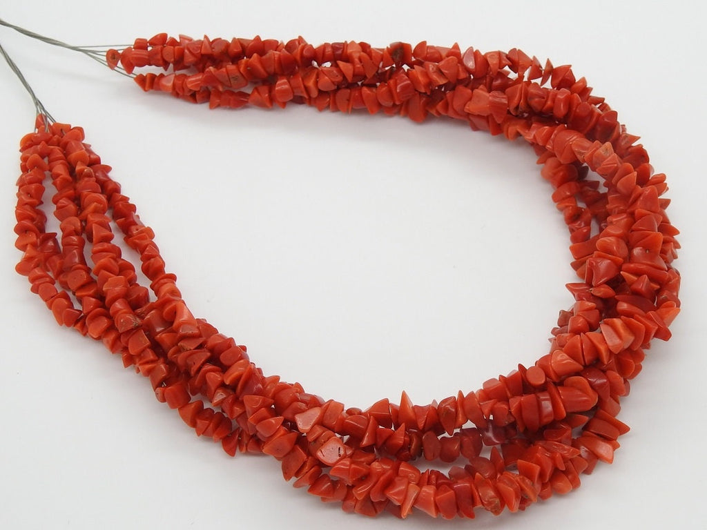 Natural Red Coral Polished Rough Chip Uncut Loose Raw Stone 3X4MM Wholesaler Supplies New Arrival Jewelry Making Beads Strand BK-CR1