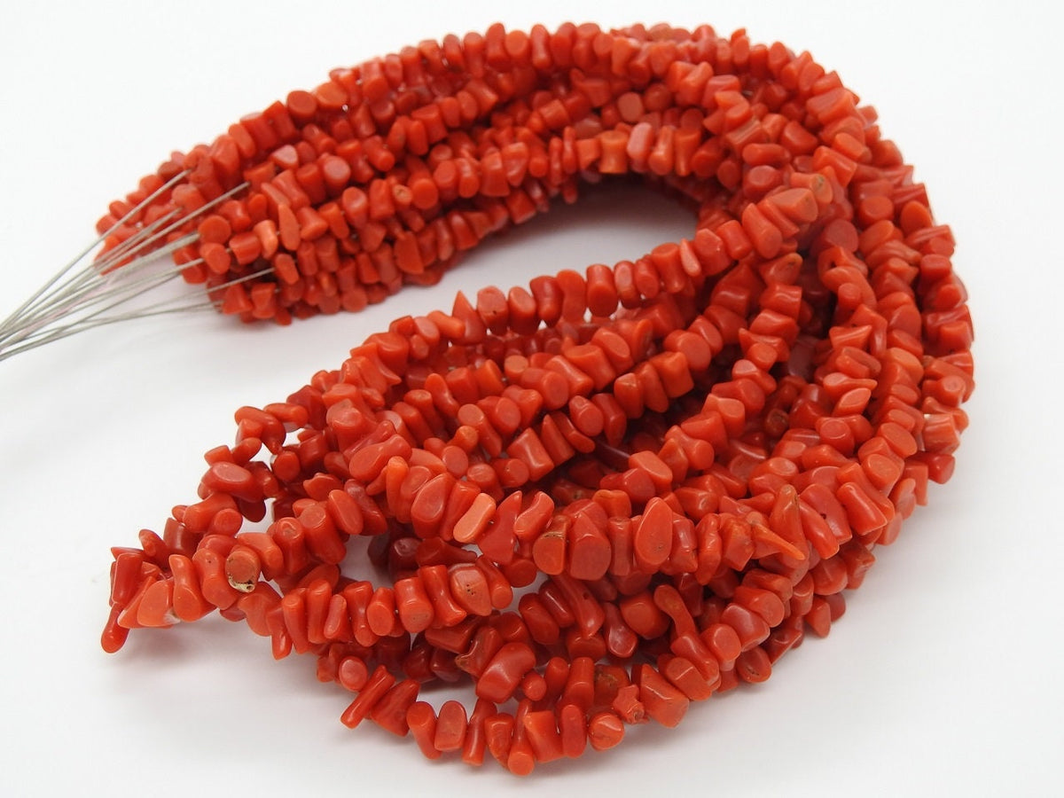 Red Coral Natural Polished Rough Chip Beads 4x5MM Raw Nugget Loose Stone Strand Wholesale Bulk Price Coral Bead for DIY Jewelry Supplies