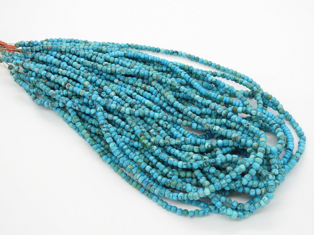 Natural Tibetan Turquoise Smooth Roundel Beads 16 Inch Strand for Jewelry Making WB-2