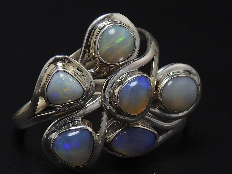Australian Opal Multi Fire 925 Sterling Silver Adjustable Ring One Of A Kind Gift For Her Wholesaler Supplies Statement Gemstone Jewelry