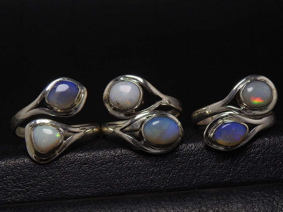Australian Opal Multi Fire 925 Sterling Silver Adjustable Ring One Of A Kind Gift For Her Wholesaler Supplies Statement Gemstone Jewelry