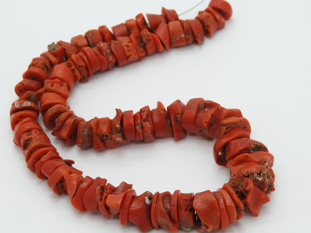 Red Coral Bead Strand Polished Coin Shape 14 Inches Natural Sea Coral Beads Flat Round Disk Gemstone Jewelry Making Supplies