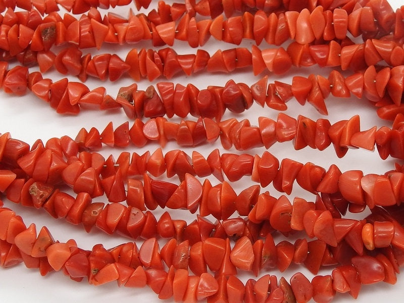 Natural Red Coral Polished Rough Chip Uncut Loose Raw Stone 3X4MM Wholesaler Supplies New Arrival Jewelry Making Beads Strand BK-CR1