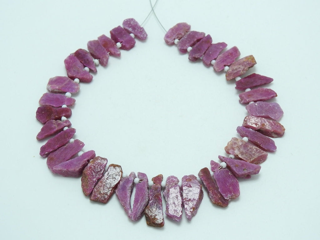 Natural African Ruby Rough Stick Strand, 8 Inches, 10-15mm Raw Ruby Crystal Sticks, Wholesaler Jewelry Supplies