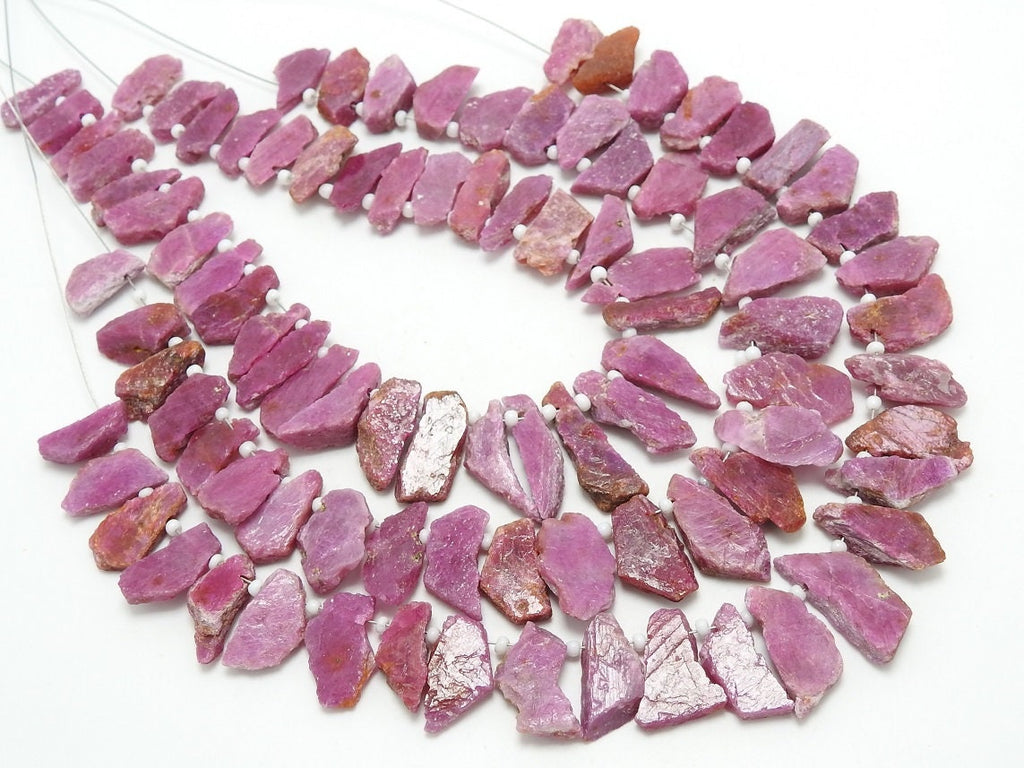 Natural African Ruby Rough Stick Strand, 8 Inches, 10-15mm Raw Ruby Crystal Sticks, Wholesaler Jewelry Supplies