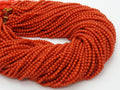 Red Coral 3mm Smooth Round Sphere Ball Bead 16" Strand Gemstones Loose Spacer Jewelry Making Craft Supply WM-CR2