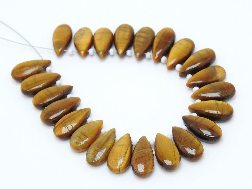 Tiger Eye Teardrop Pendants | 10pc 15x7mm Smooth Natural Gemstone Beads for Earring Making | Wholesale Jewelry Supplies PME-CY3