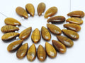 Tiger Eye Teardrop Pendants | 10pc 15x7mm Smooth Natural Gemstone Beads for Earring Making | Wholesale Jewelry Supplies PME-CY3