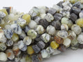 Natural Dendrite Opal Faceted Twisted Beads 10X10 to 8X8MM Tapered Strand 10 Inch Autumn Stone Loose Beads for Jewelry Making Supplies