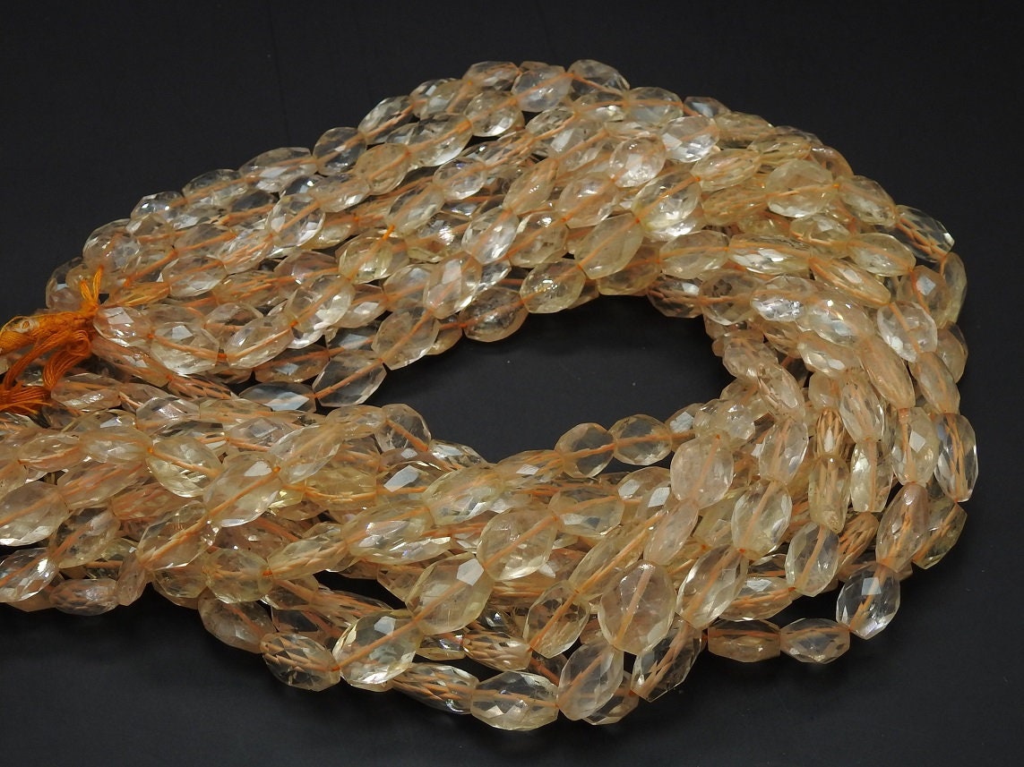 Citrine Faceted Oval Tumble Nugget Beads 14Inch 13x8mm 8x7mm Natural Stone Loose Beads for Jewelry Making Handmade Gemstone Supply Strand