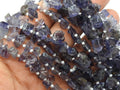 Natural Iolite Polished Rough Beads, 16" Strand Uncut Chips Slabs Slices, Briolette Wholesale Gemstone Supplies for Anklet Necklace DIY R5