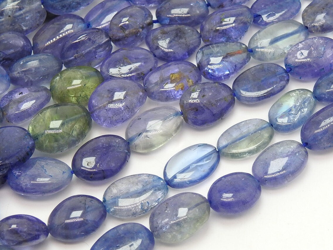 Blue Tanzanite Smooth Tumble Nugget Oval Shape 8Inch Strand 12X9To9X7MM Approx Wholesaler Supplies New Arrival PME-TU5