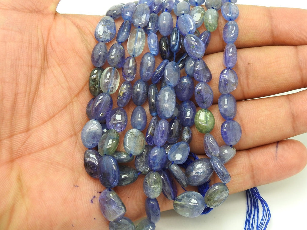 Blue Tanzanite Smooth Tumble Nugget Oval Shape 8Inch Strand 12X9To9X7MM Approx Wholesaler Supplies New Arrival PME-TU5