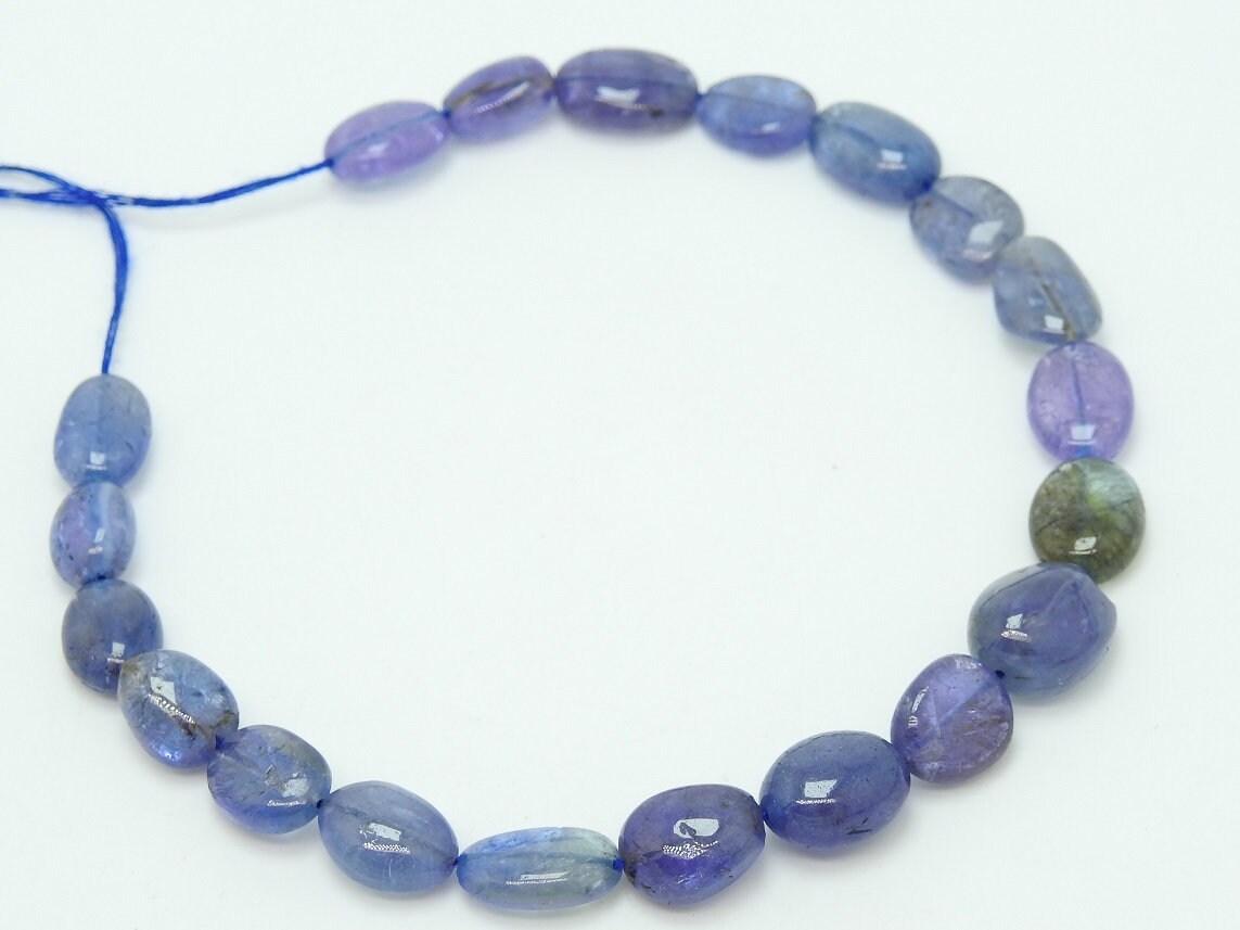 Blue Tanzanite Smooth Tumble Nugget Oval Shape 8Inch Strand 12X9To9X7MM Approx Wholesaler Supplies New Arrival PME-TU5