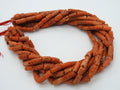 Natural Red Coral Smooth Polished Tube Cylinder Drum Beads 15x7-9x7mm Loose Gemstone 16 Inch Strand For Jewelry Making Wholesale Supplies